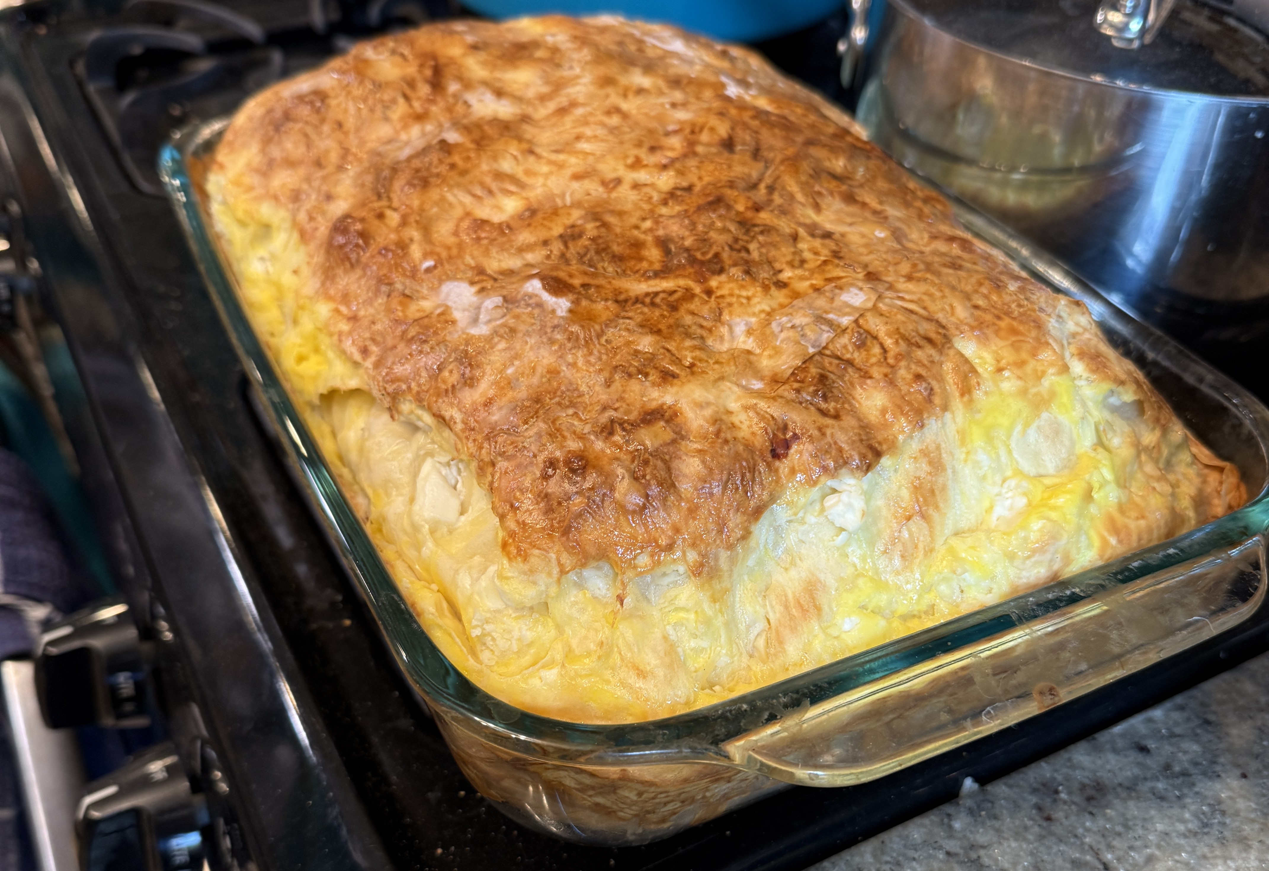 Banitsa one of the favorites of the Bulgaria Food Guide is made of eggs, feta, and layers of phyllo dough