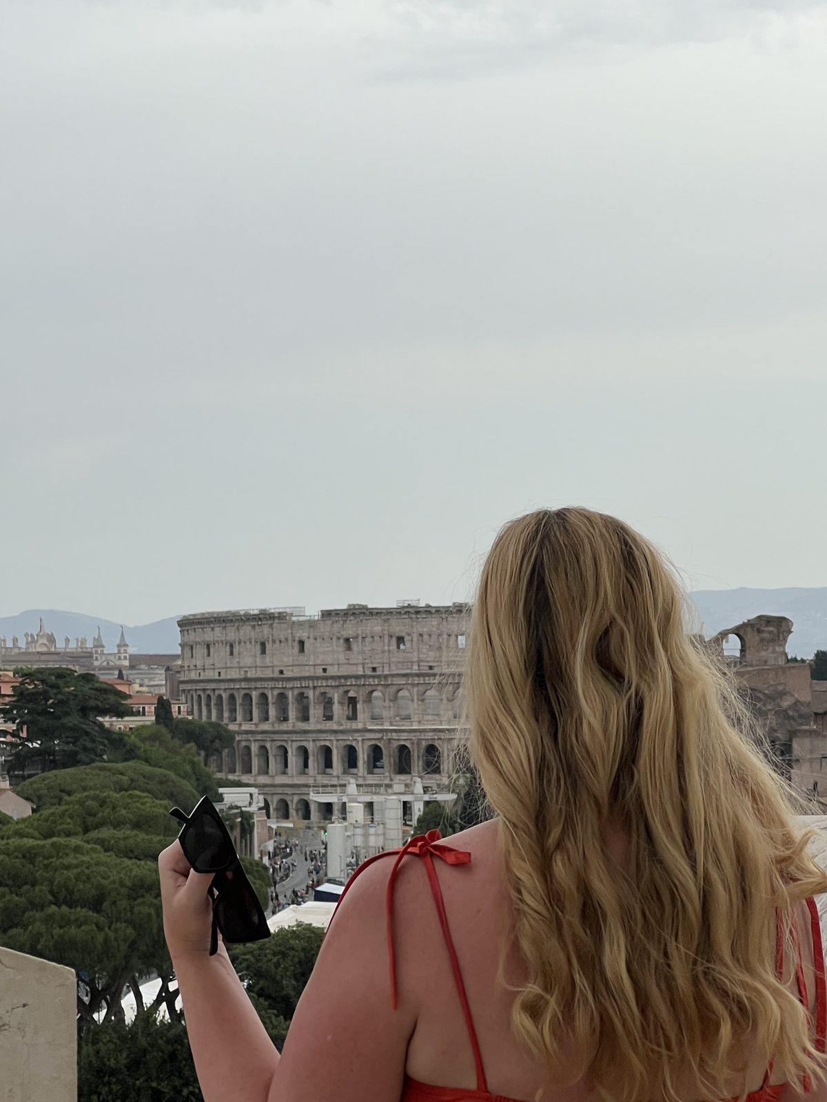 The Colosseum seen from the viewing terrace at the Altare della Patria in Rome