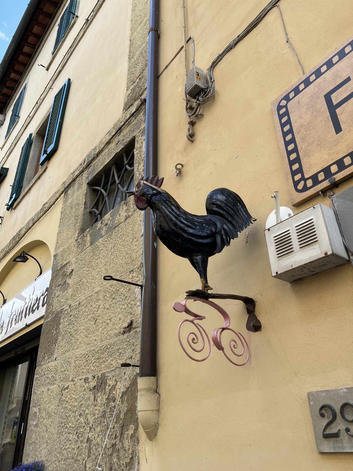 The black rooster (Gallo Nero) symbol of Chianti Classico on a wall in Tuscany