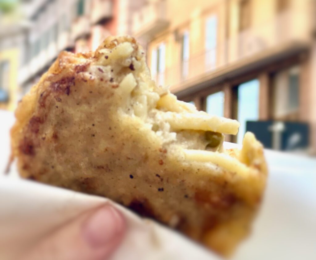 Frittatina fried pasta street food Naples Italy