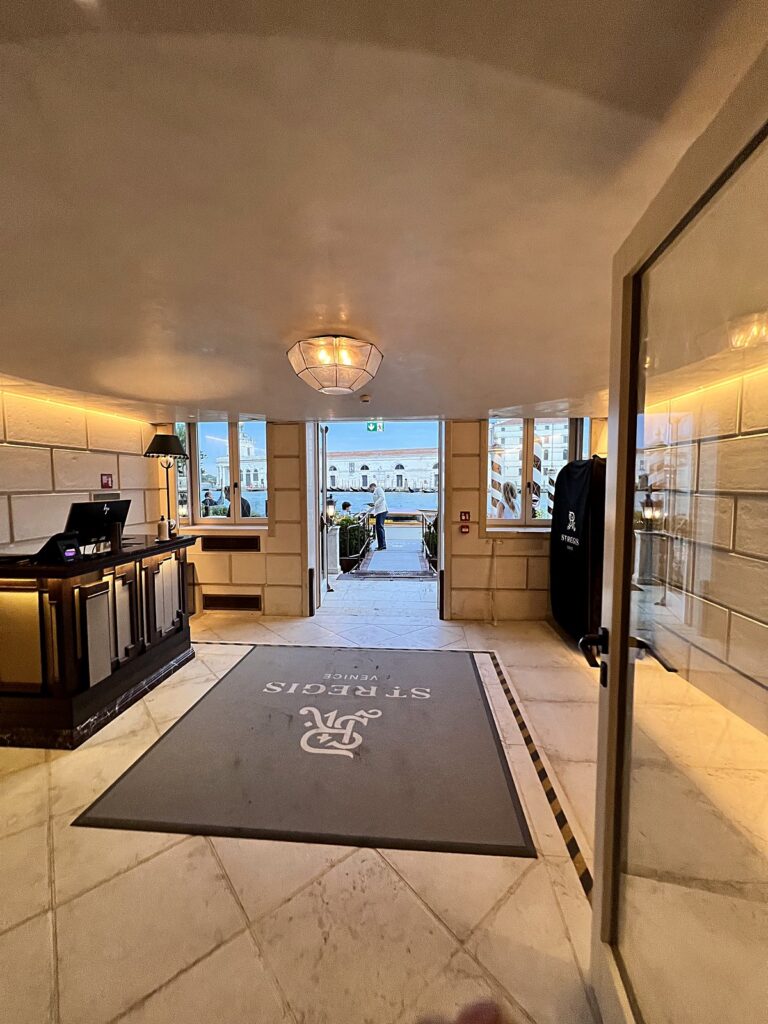 St. Regis Venice lobby opening directly onto the Grand Canal