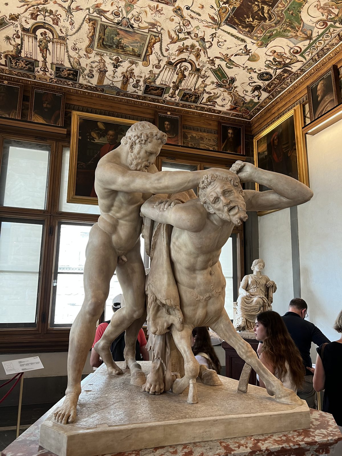 A sculpture inside the Uffizi Gallery in Florence
