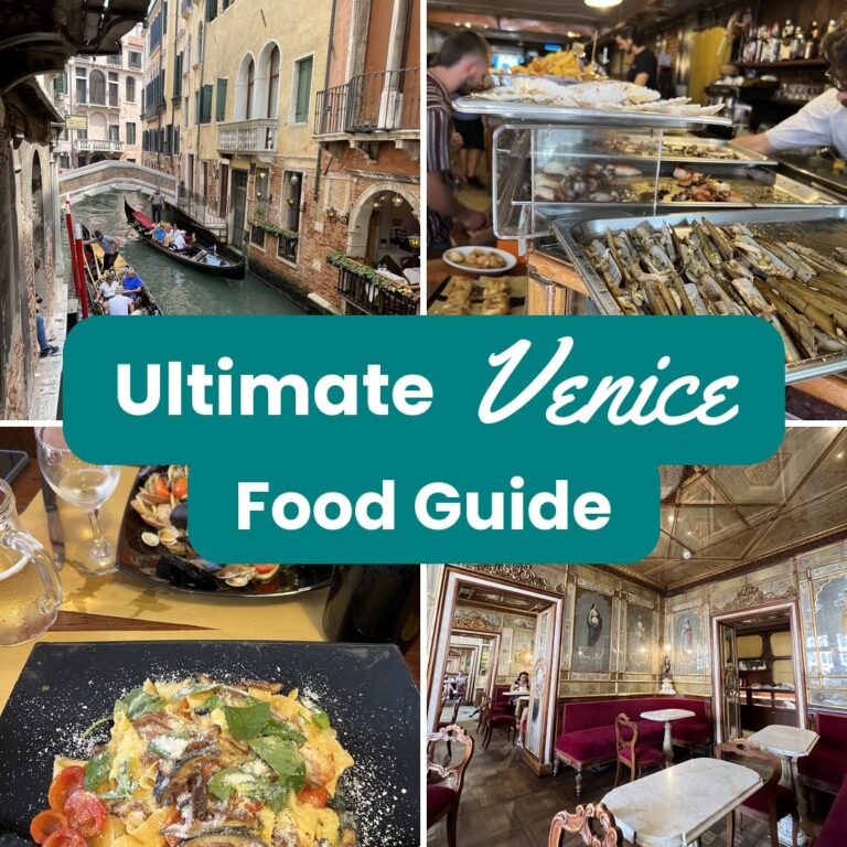 Ultimate Venice Food Guide — gondolas, cicchetti, seafood pasta and Caffe Florian collage