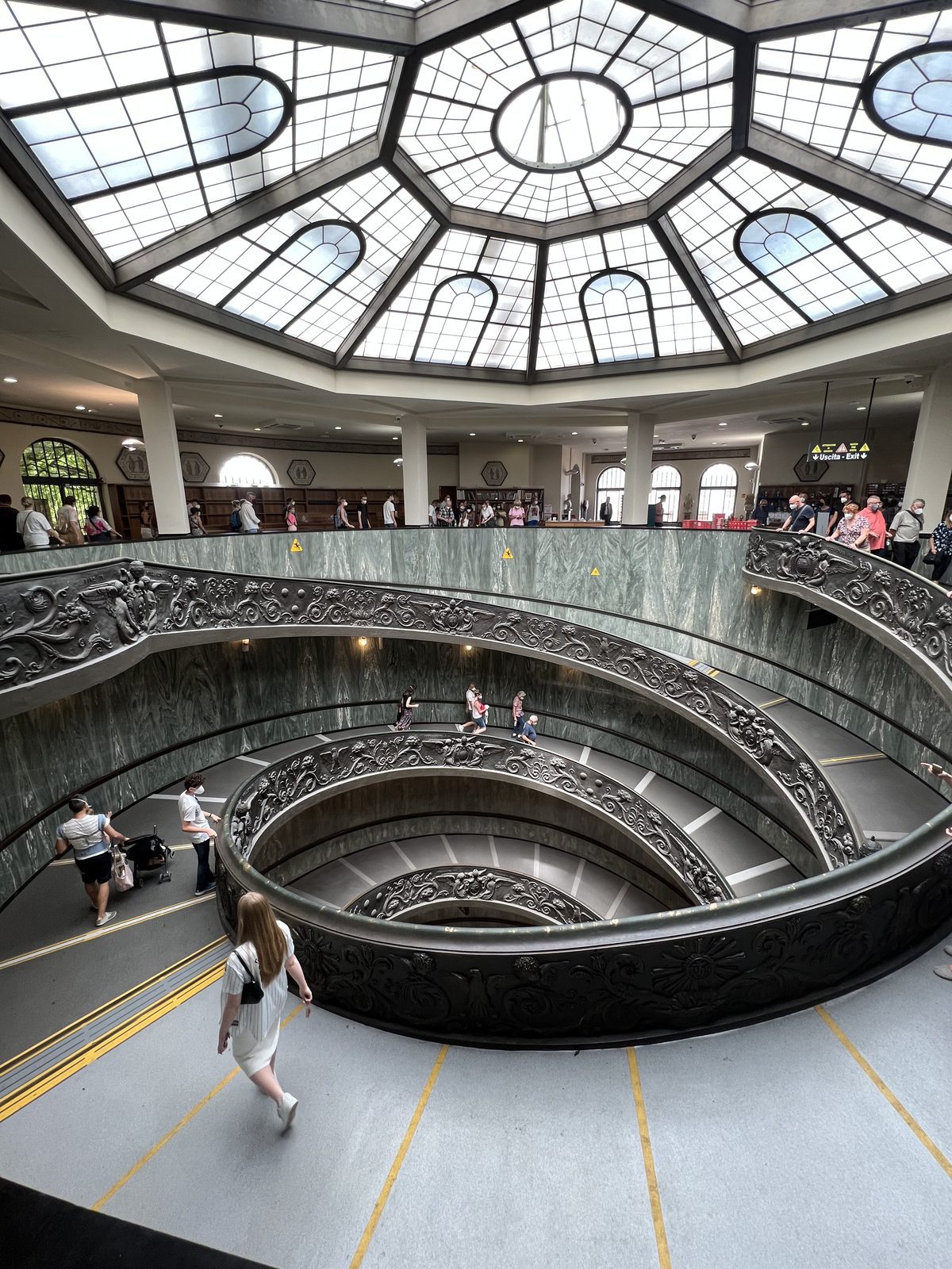 The famous spiral staircase at the Vatican Museums in Rome
